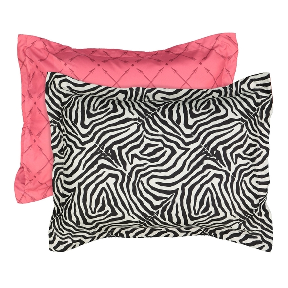4 Pcs Waverly Spree Wild Life Reversible Zara Print & Pink Full Comforter Set - Picture 5 of 7